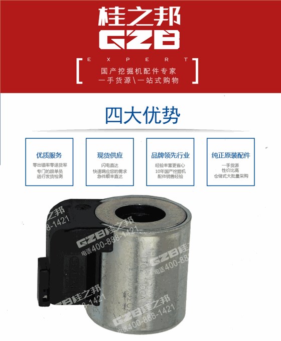 柳工挖掘機(jī)電磁閥線圈3036401