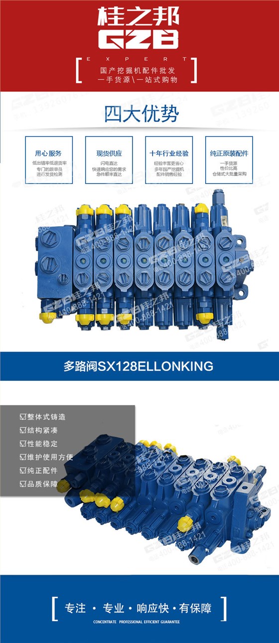 龍工挖掘機(jī)多路閥
